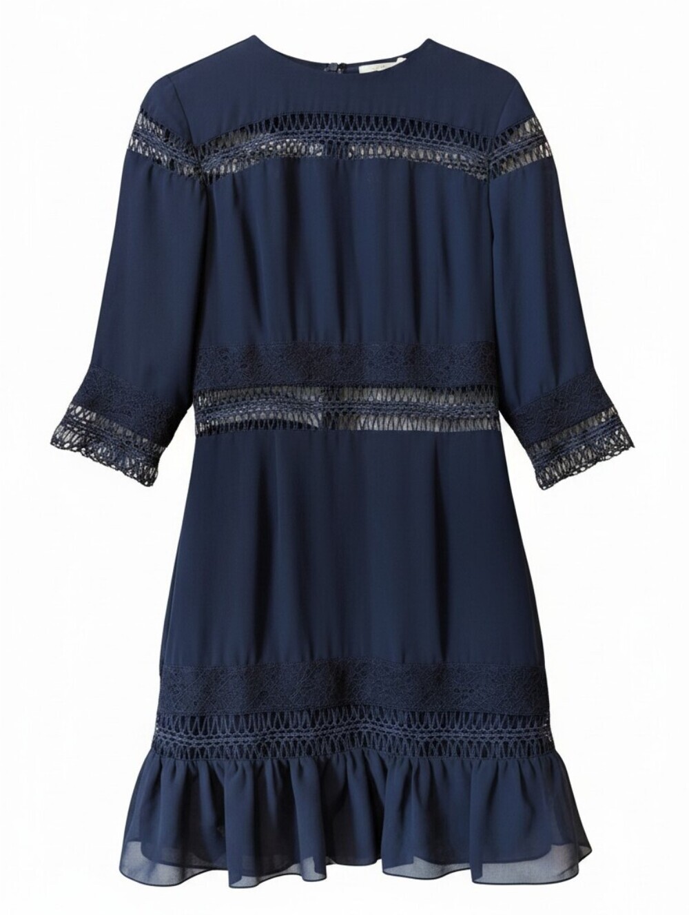 Tularosa Asher Lace-Trim Mini Dress | Blue | Size Small
